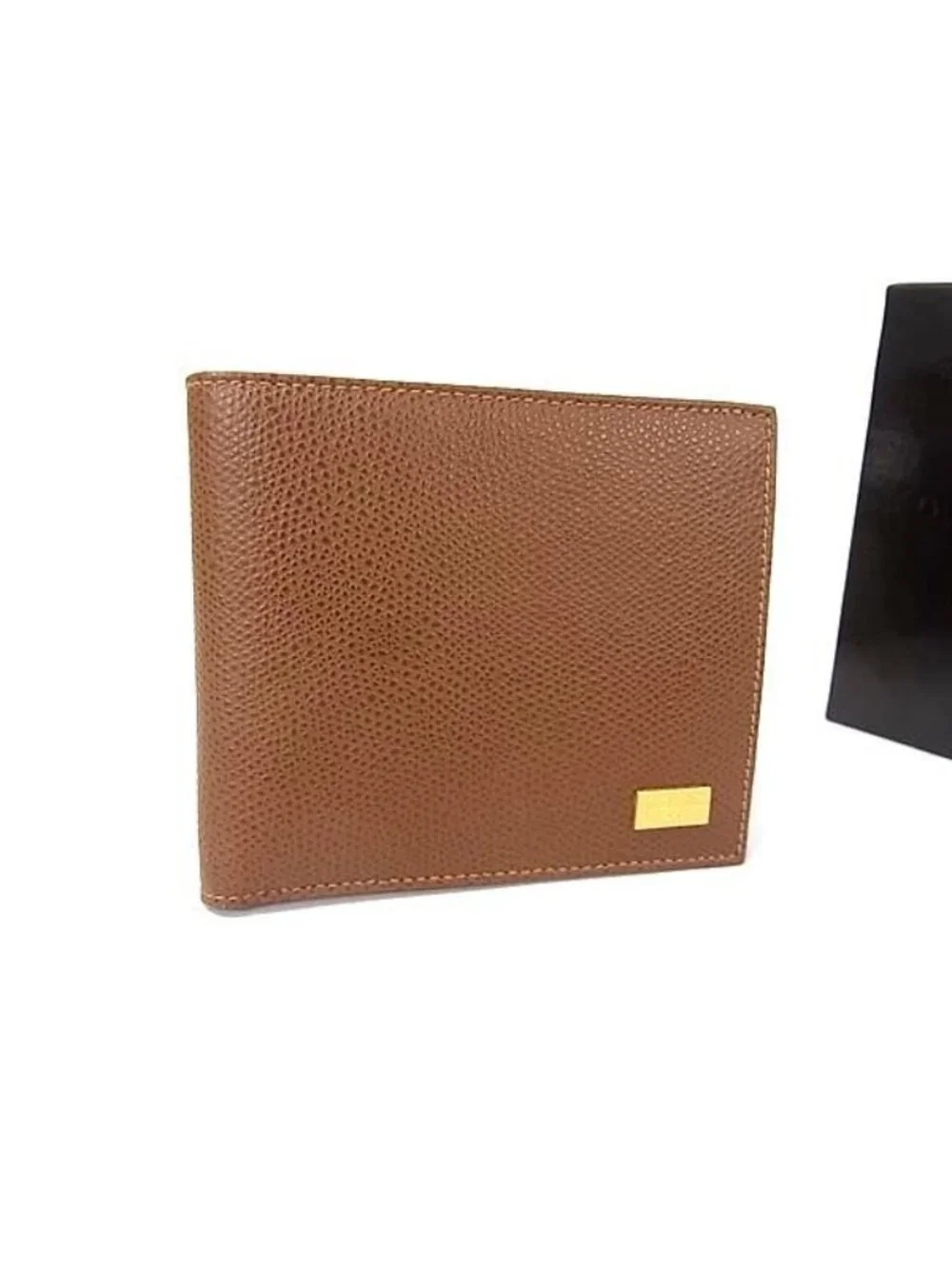 Celine Leather Bifold Wallet Coin Purse Bill Holder Card Brown